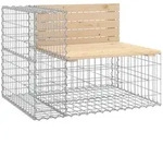 vidaXL Gartenbank aus Gabionen 92x71x65,5 cm Massivholz Kiefer