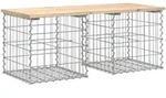 vidaXL Gartenbank aus Gabionen 103x44x42 cm Massivholz Kiefer