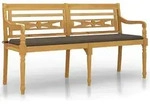 vidaXL Batavia-Bank mit Taupe Kissen 150 cm Massivholz Teak