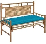 vidaXL Gartenbank mit Auflage 120 cm Bambus