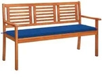 vidaXL 3-Sitzer-Gartenbank mit Auflage 150 cm Massivholz Eukalyptus