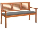 vidaXL 3-Sitzer-Gartenbank mit Auflage 150 cm Massivholz Eukalyptus