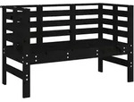 vidaXL Gartenbank Schwarz 111,5x53x71 cm Massivholz Kiefer