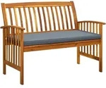 vidaXL Gartenbank mit Kissen 119 cm Massivholz Akazie
