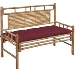 vidaXL Gartenbank mit Auflage 120 cm Bambus