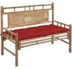vidaXL Gartenbank mit Auflage 120 cm Bambus