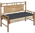 vidaXL Gartenbank mit Auflage 120 cm Bambus