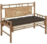 vidaXL Gartenbank mit Auflage 120 cm Bambus