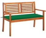vidaXL 2-Sitzer-Gartenbank mit Auflage 120 cm Massivholz Eukalyptus