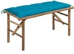vidaXL Klappbare Gartenbank mit Auflage 118 cm Bambus