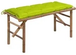 vidaXL Klappbare Gartenbank mit Auflage 118 cm Bambus