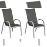Merxx Amaro Stapelsessel Set 2tlg., 2 Stapelsessel, Aluminium/Textil,
