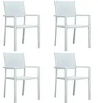 vidaXL Gartenst&uuml;hle 4 Stk. Wei&szlig; Kunststoff Rattan-Optik