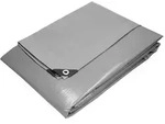 ECD Germany Abdeckplane mit &Ouml;sen 4x6 m 260g/m2 Grau aus Polyethylen