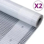 vidaXL Gitter-Abdeckplanen 2 Stk. 260 g/m2 1,5x5 m Wei&szlig;
