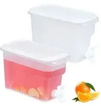 Relaxdays Getr&auml;nkespender K&uuml;hlschrank, 2er Set, 3 l, Wasserspender mit Zapfhahn &