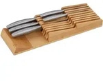 Relaxdays Messerhalter Schublade, f&uuml;r 9 Messer, Bambus Messerblock f&uuml;r Schublade,