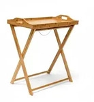 Relaxdays Tabletttisch, Bambus, HxBxT: 63,5 x 55 x 35 cm, klappbarer Beistelltisch