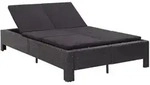 vidaXL 2-Personen-Sonnenliege mit Auflage Schwarz Poly Rattan