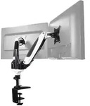 Monitorhalterung VM-MG2S - 2 Monitore 15 - 27 Zoll schwarz/wei&szlig; verk&uuml;rzt hjh OFFICE