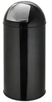 Abfallsammler / M&uuml;lleimer PUSH 35L satin schwarz hjh OFFICE
