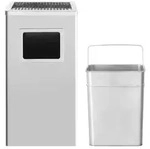 vidaXL M&uuml;lleimer mit Aschenbecher Hotel 45 L Edelstahl