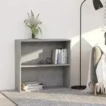vidaXL B&uuml;cherregal 2 F&auml;cher Betongrau 80 x 30 x 76,5 cm Spanplatte