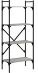 vidaXL B&uuml;cherregal 4 F&auml;cher Grau Sonoma 56x31,5x138,5 cm Holzwerkstoff