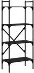 vidaXL B&uuml;cherregal 4 F&auml;cher Schwarz 56x31,5x138,5 cm Holzwerkstoff