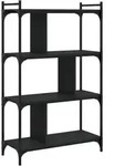 vidaXL B&uuml;cherregal 4 B&ouml;den Schwarz 76x32x123 cm Holzwerkstoff