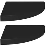 vidaXL Eck-Schweberegale 2 Stk. Schwarz 35x35x3,8 cm MDF