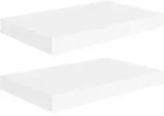 vidaXL Schweberegale 2 Stk. Wei&szlig; 40x23x3,8 cm MDF