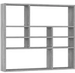 vidaXL Wandregal Grau Sonoma 90x16x78 cm Holzwerkstoff