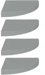vidaXL Eck-Schweberegale 4 Stk. Grau 35x35x3,8 cm MDF