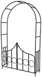 tectake Rosenbogen mit T&uuml;r 240 cm Gr&uuml;n