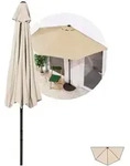 EASYmaxx Sonnenschirm halbrund beige mit UV-Schutz