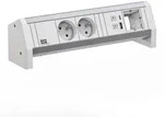 BACHMANN DESK 2xUTE 1xUSB A/C 22W 1xCM GST18 RAL9010