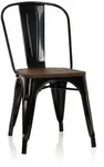 Stuhl VANTAGGIO COMFORT W metallic schwarz / Sitz Echtholz dunkel hjh OFFICE
