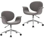 vidaXL Drehbare Esszimmerst&uuml;hle 2 Stk. Grau Stoff