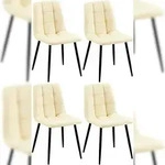 CLP 4er Set Esszimmerstuhl Antibes Kunstleder creme
