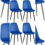 CLP 4er Set Esszimmerst&uuml;hle Baxter Samt Samt HBT: 88x45x54 cm blau