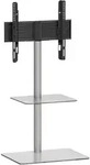 Ebuy24 Alani TV Tisch Fernsehtisch 1 Ablage silberfarben, Glas.