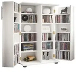 VCM CD / DVD Media Regal Engalo Wei&szlig; H. 93 x B. 60 x T. 31 cm