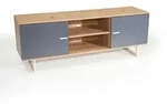 Lowboard FineBuy TV Schrank 150 cm Fernsehkommode Fernsehschrank Eiche T&uuml;ren