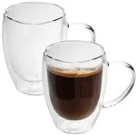 Intirilife 2x Doppelwandiges Thermo Glas Set in 300 - 350ml - Mundgeblasen...