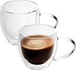 Intirilife 2x Doppelwandiges Thermo Glas Set in 200 - 250ml - Mundgeblasen...