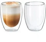 Relaxdays Latte Macchiato Gl&auml;ser, 2er Set, doppelwandiges Glas, 350 ml,