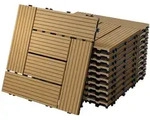 ECD Germany &ndash; WPC Terrassenfliesen &ndash; 30x30 cm Teak Mosaik 3m2 | Holzoptik,