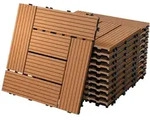 ECD Germany &ndash; WPC Terrassenfliesen &ndash; 30x30 cm 33 Stk.=3m2 Hellbraun Mosaik 