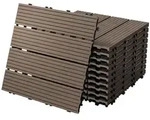 ECD Germany &ndash; WPC Terrassenfliesen &ndash; 30x30 cm 11 Stk.=1m2 Dunkelbraun 